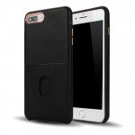 Wholesale iPhone 8 Plus / 7 Plus Pro Card Slot Armor PU Leather Case (Black)